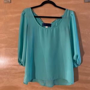 Mint/teal blouse with bow back detail Francesca’s